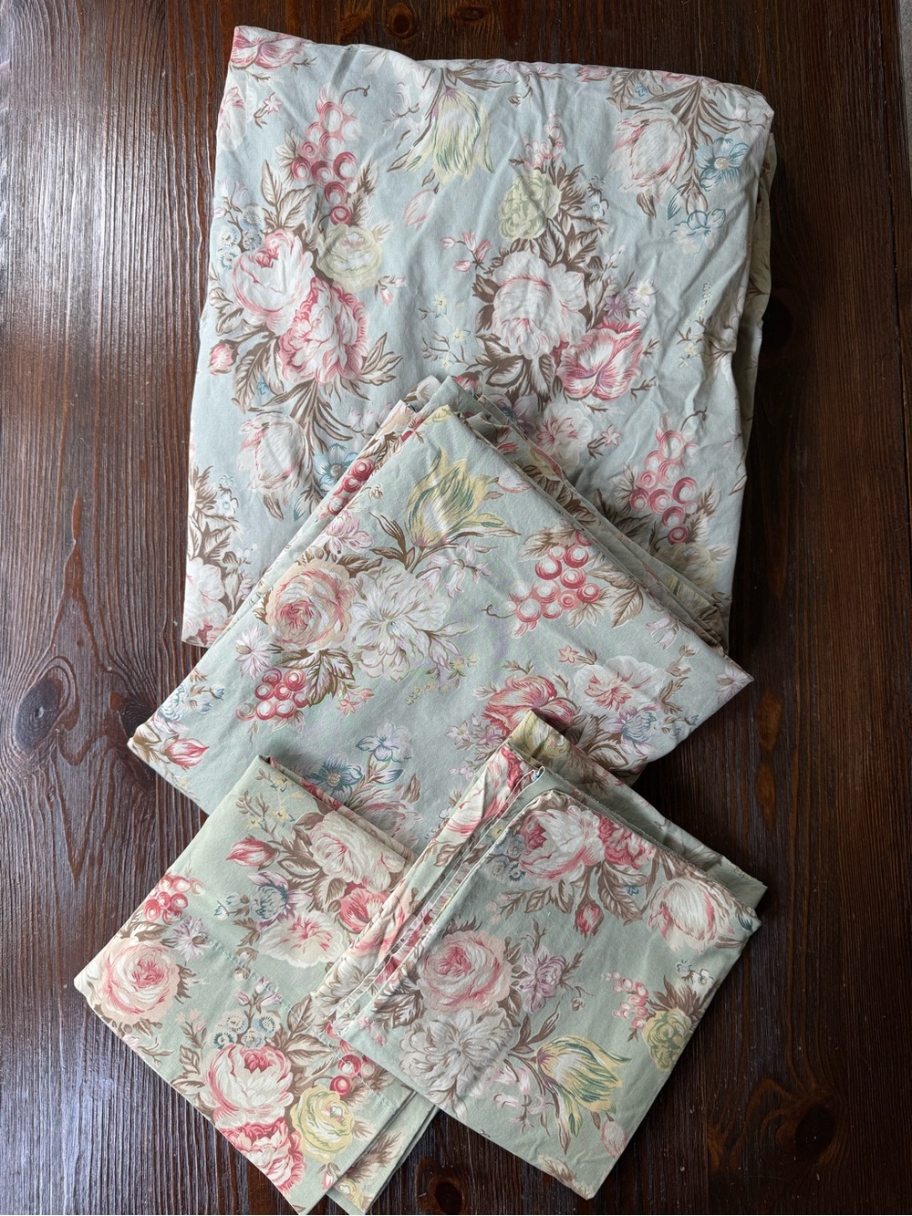 Vintage Ralph Lauren Charlotte Queen 4-piece sheet set floral cottage 90s Y2K